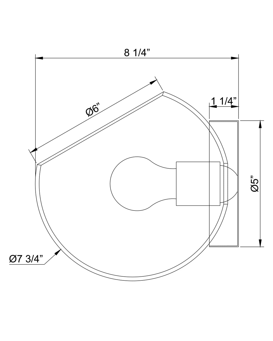 Neve Wall Sconce dimensions diagram