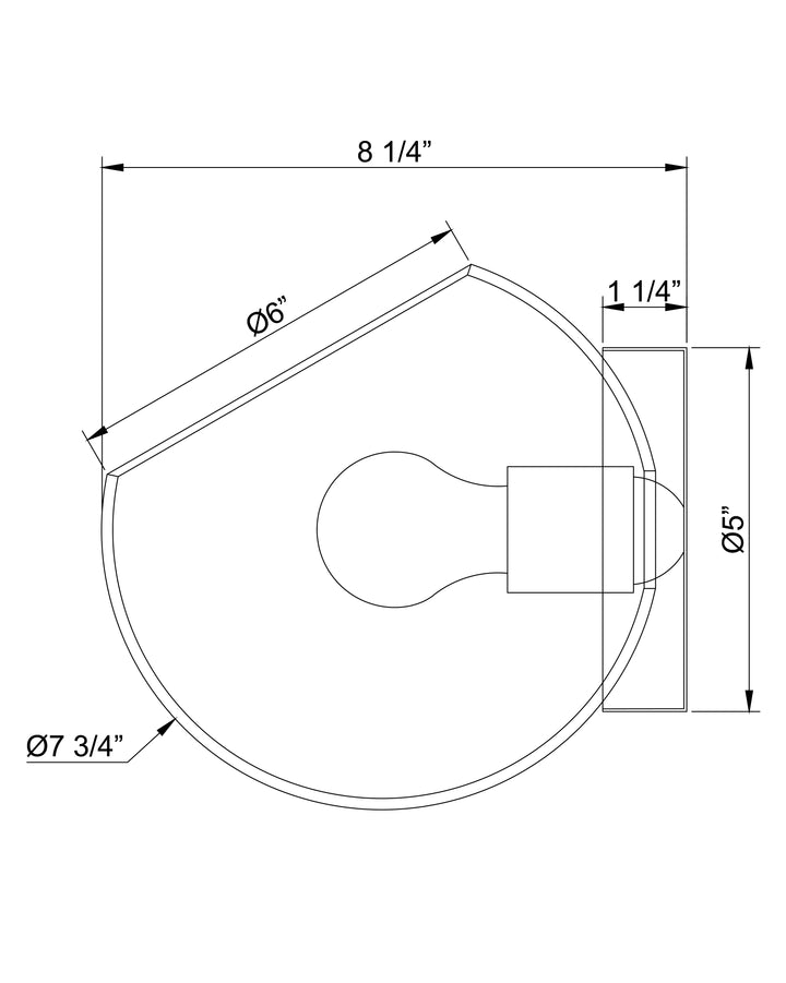 Neve Wall Sconce dimensions diagram