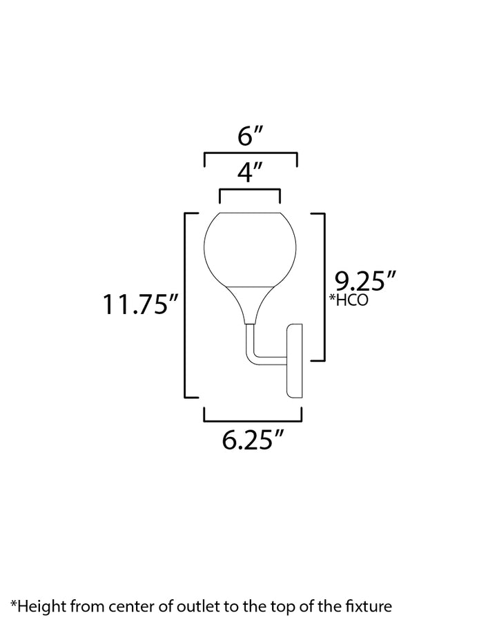 Neve 1-Light Wall Scone dimensions diagram