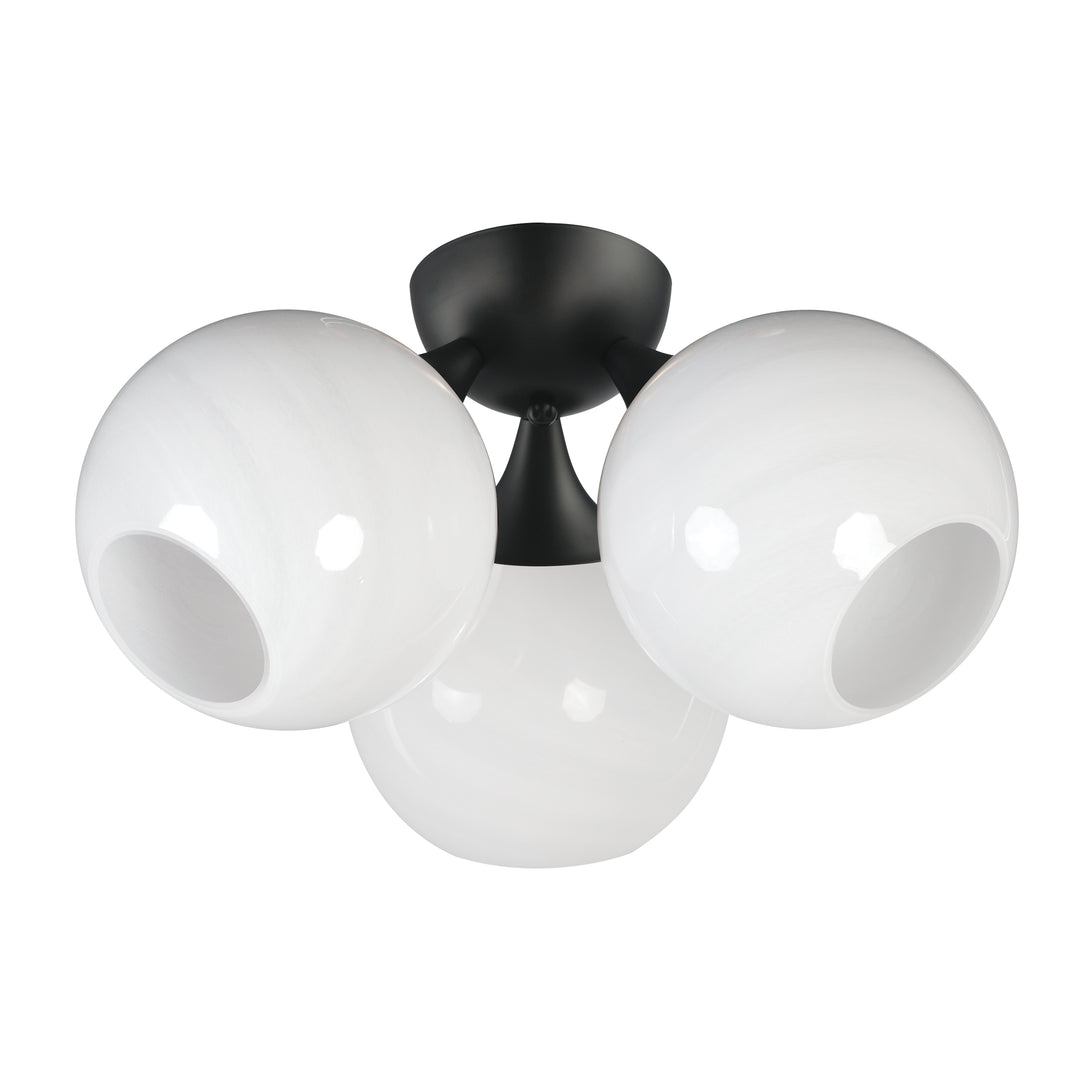 Neve 3-Light Semi Flush Black
