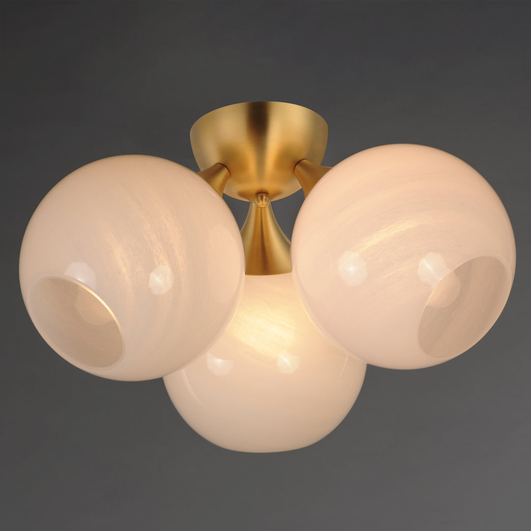 Neve 3-Light Semi Flush Natural Aged Brass alternate view