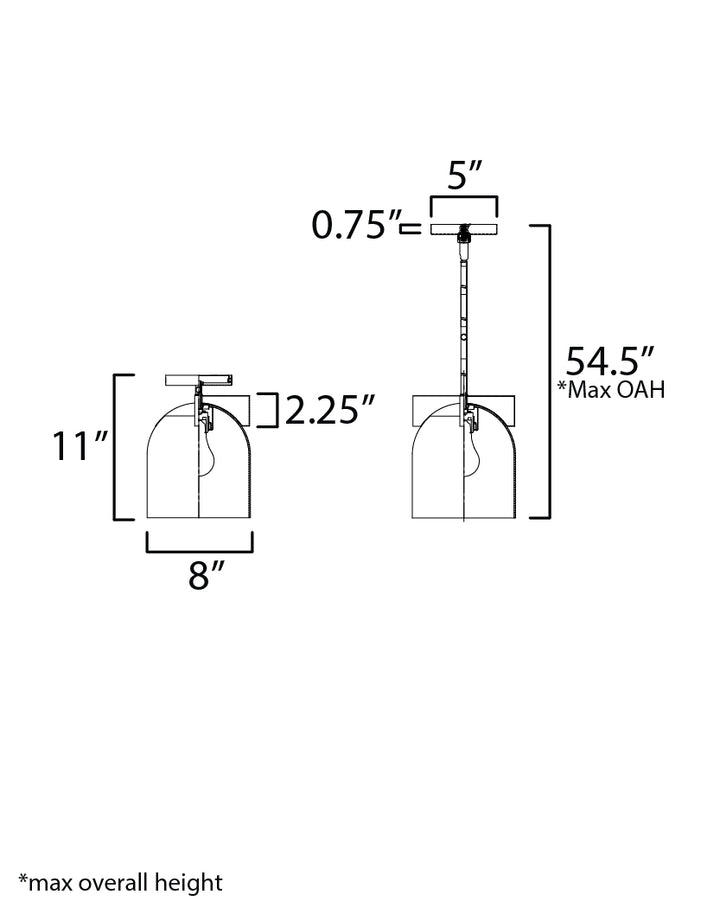 Scoop 1-Light Pendant/Flush Mount dimensions diagram