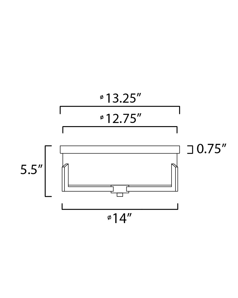 Dart 3-Light Flush Mount dimensions diagram