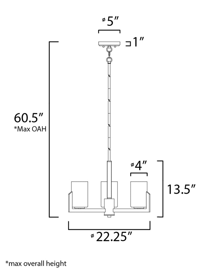 Dart Chandelier dimensions diagram
