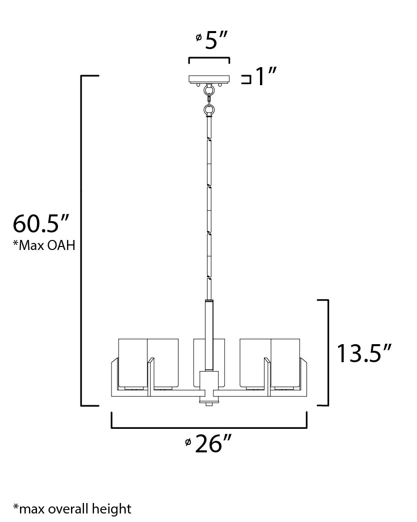 Dart Chandelier dimensions diagram