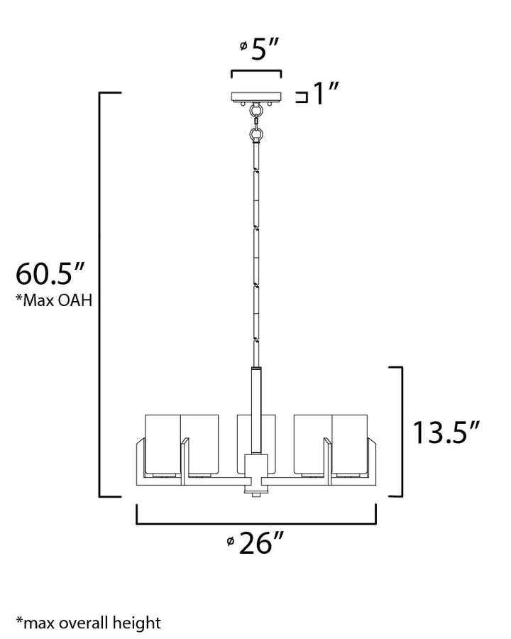 Dart Chandelier dimensions diagram