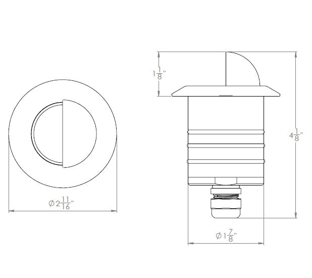 2" Inground Recessed Round Scoop