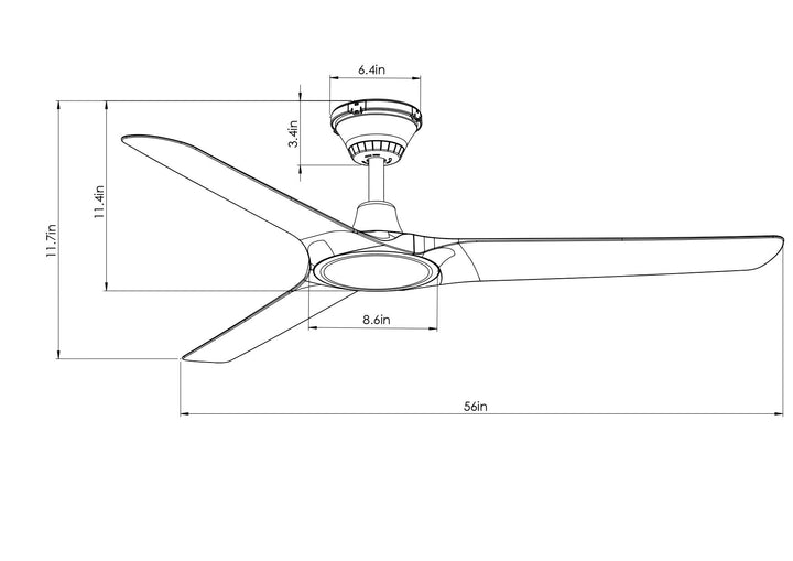 Lucci Air Abyss 56" Outdoor DC Ceiling Fan