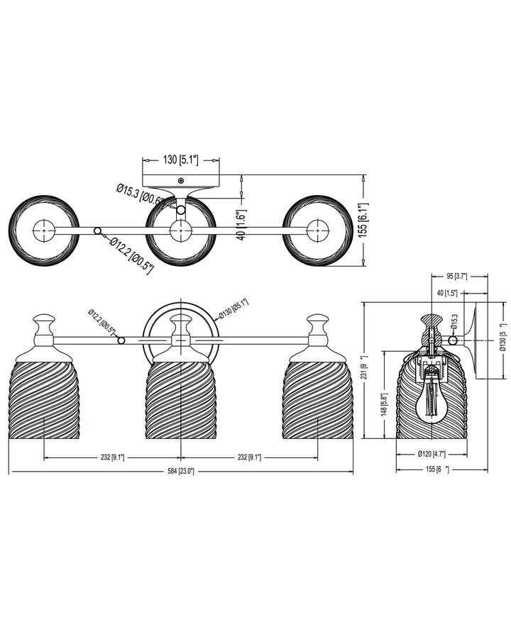 Swirl Bath Vanity dimensions diagram