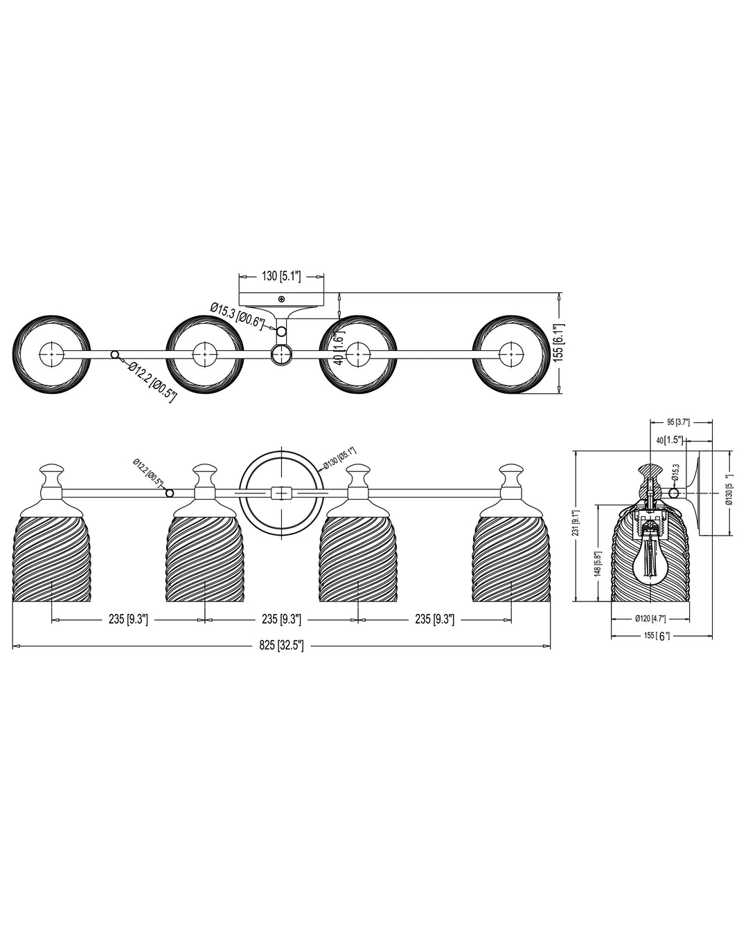 Swirl Bath Vanity dimensions diagram