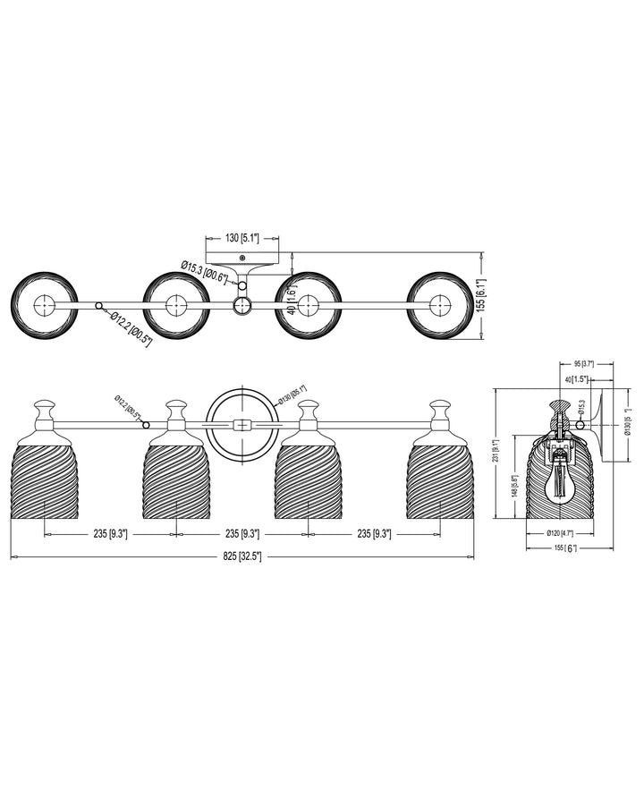 Swirl Bath Vanity dimensions diagram