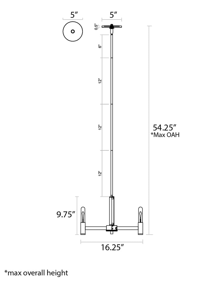 Emana Chandelier dimensions diagram