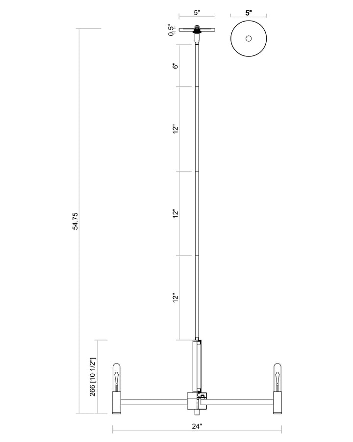 Emana Chandelier dimensions diagram