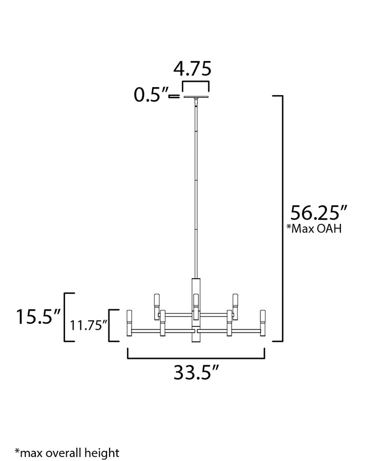 Emana Chandelier dimensions diagram