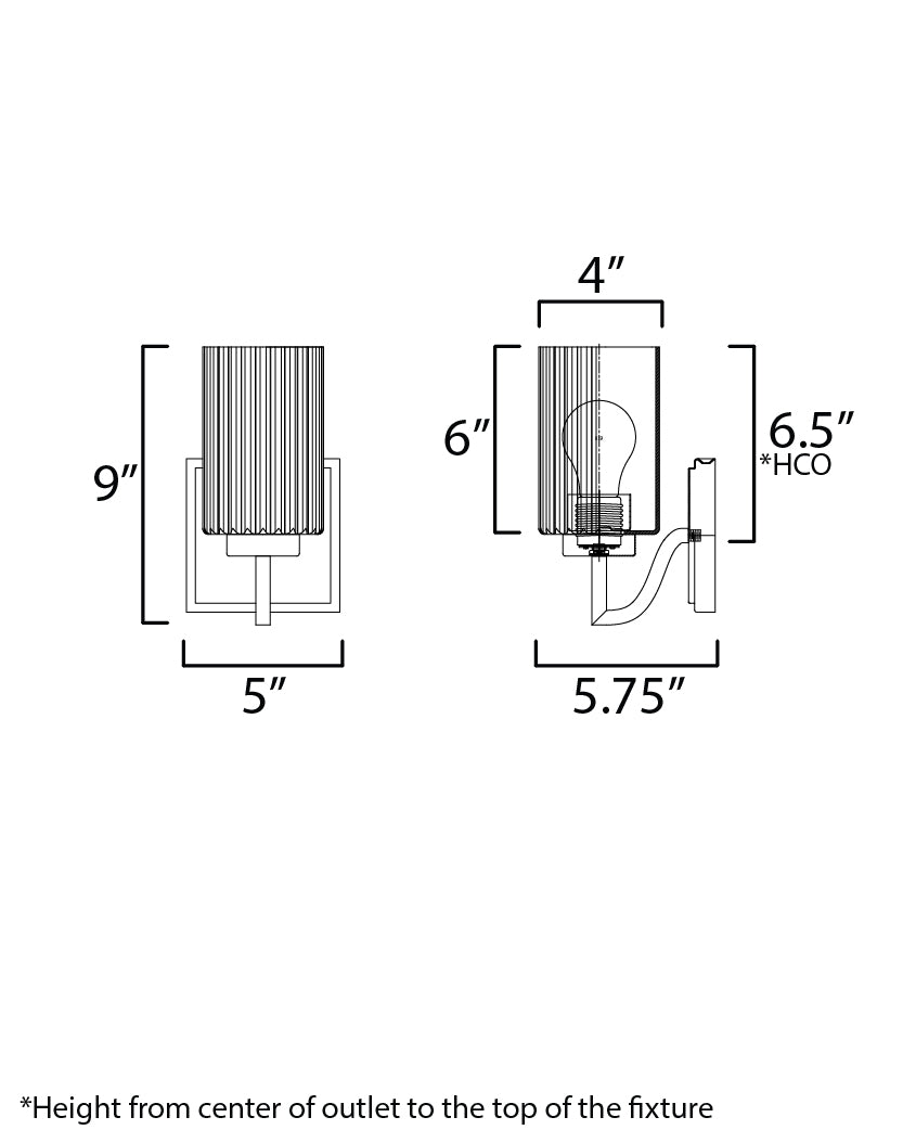 Rigata Wall Sconce dimensions diagram