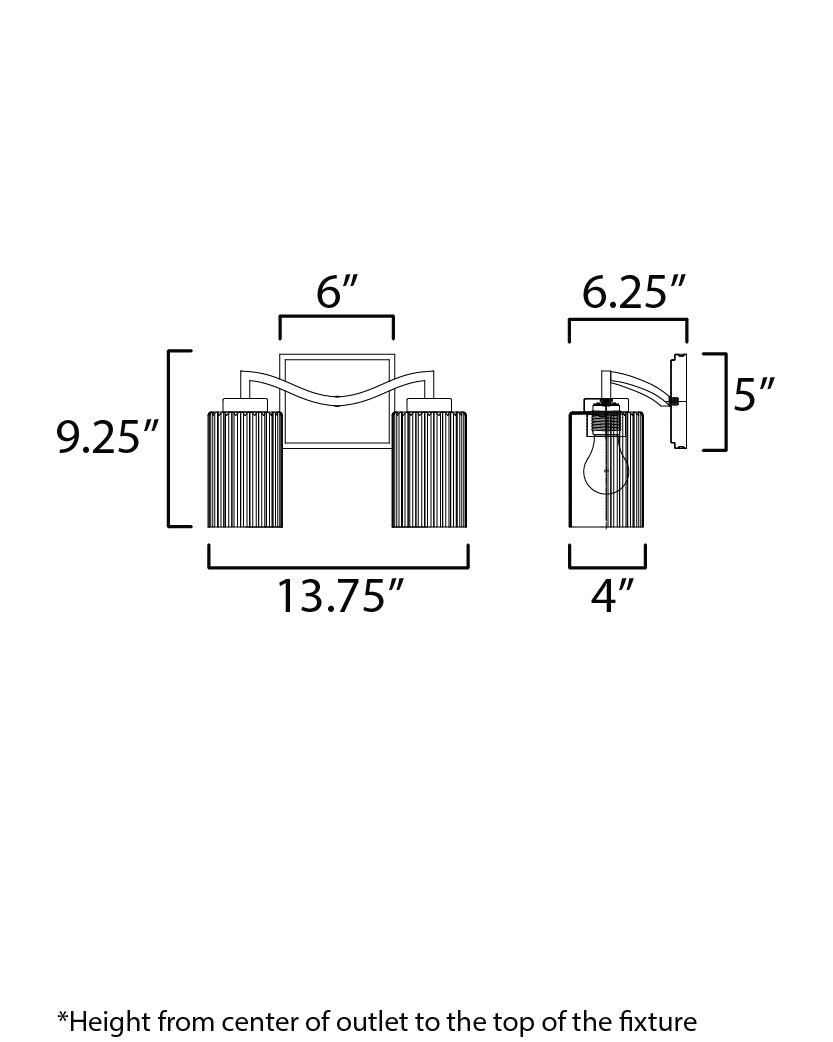 Rigata Wall Sconce dimensions diagram