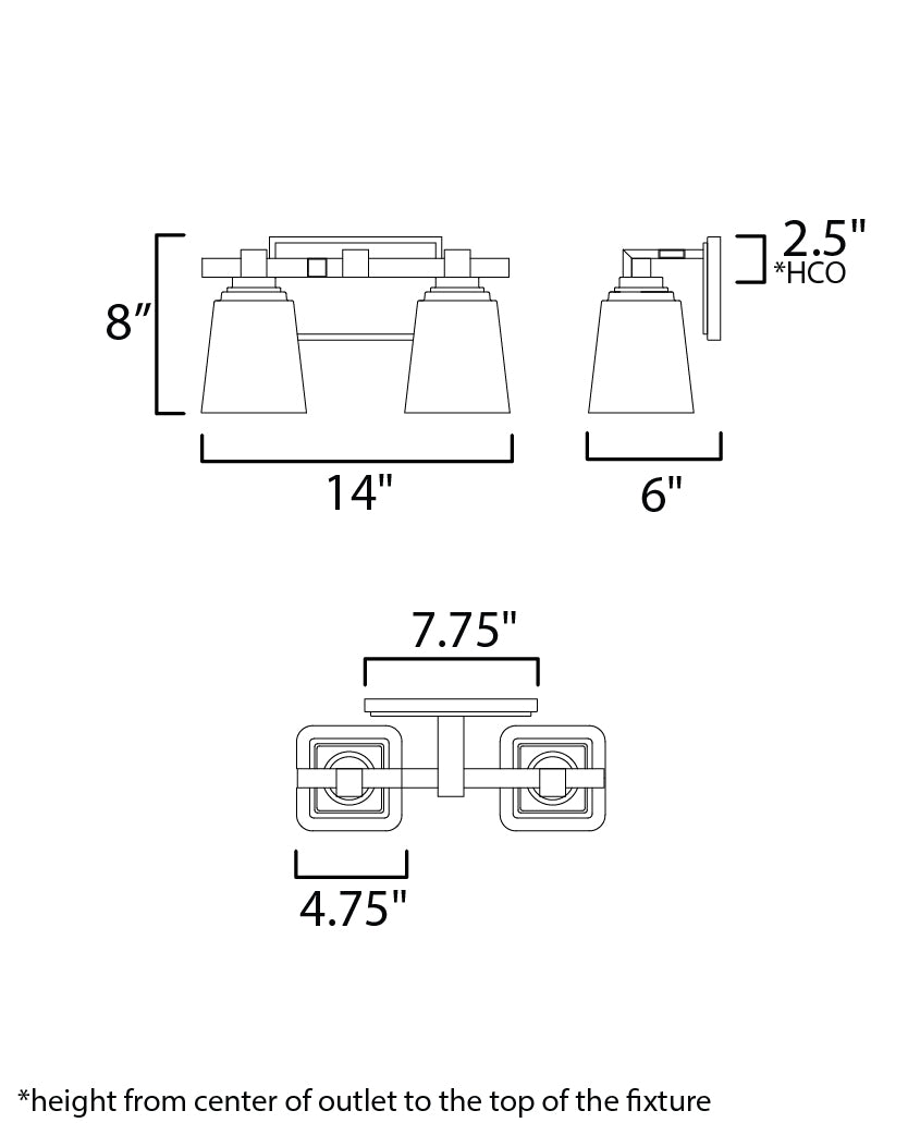 Cubos Wall Sconce dimensions diagram
