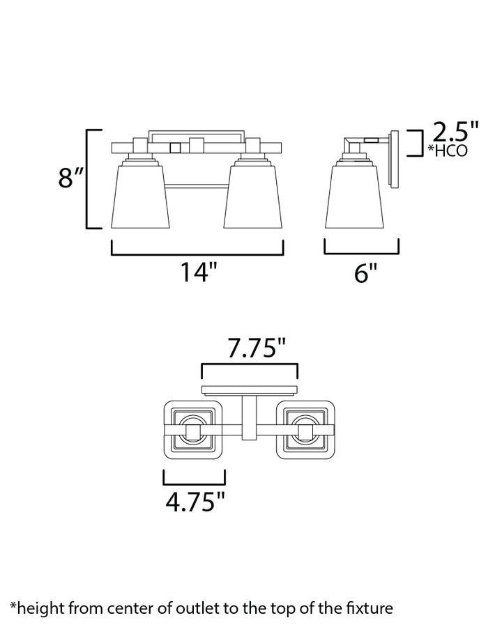 Cubos Wall Sconce dimensions diagram
