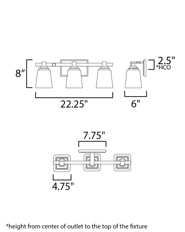 Cubos Bath Vanity dimensions diagram