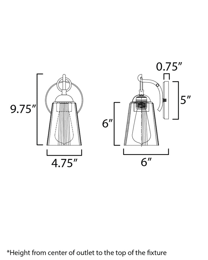 Jackson Hole Wall Sconce dimensions diagram