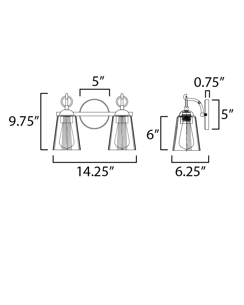 Jackson Hole Wall Sconce dimensions diagram
