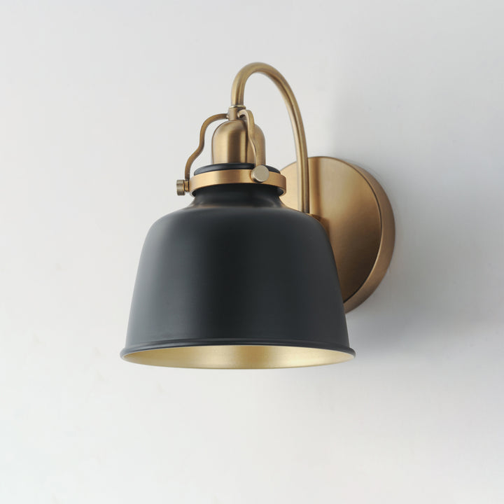 Hollis Sconce Black / Natural Aged Brass alternate view