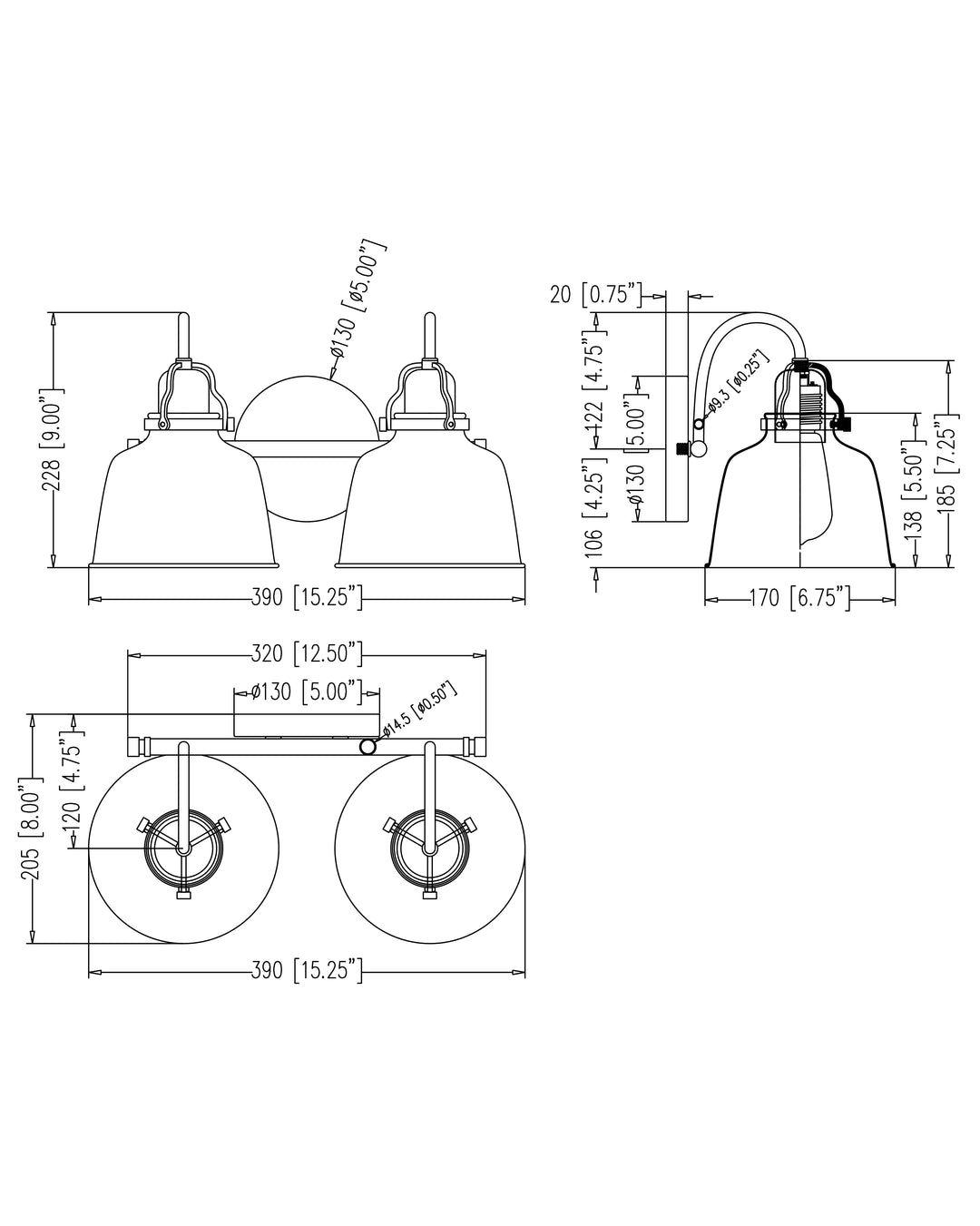 Hollis Sconce dimensions diagram