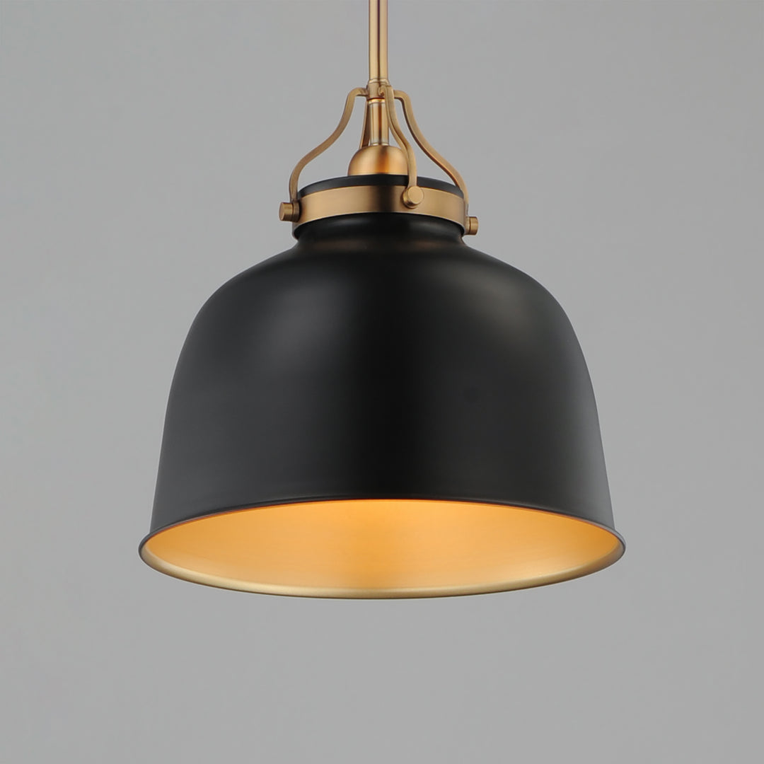 Hollis 12" Pendant Black / Natural Aged Brass alternate view