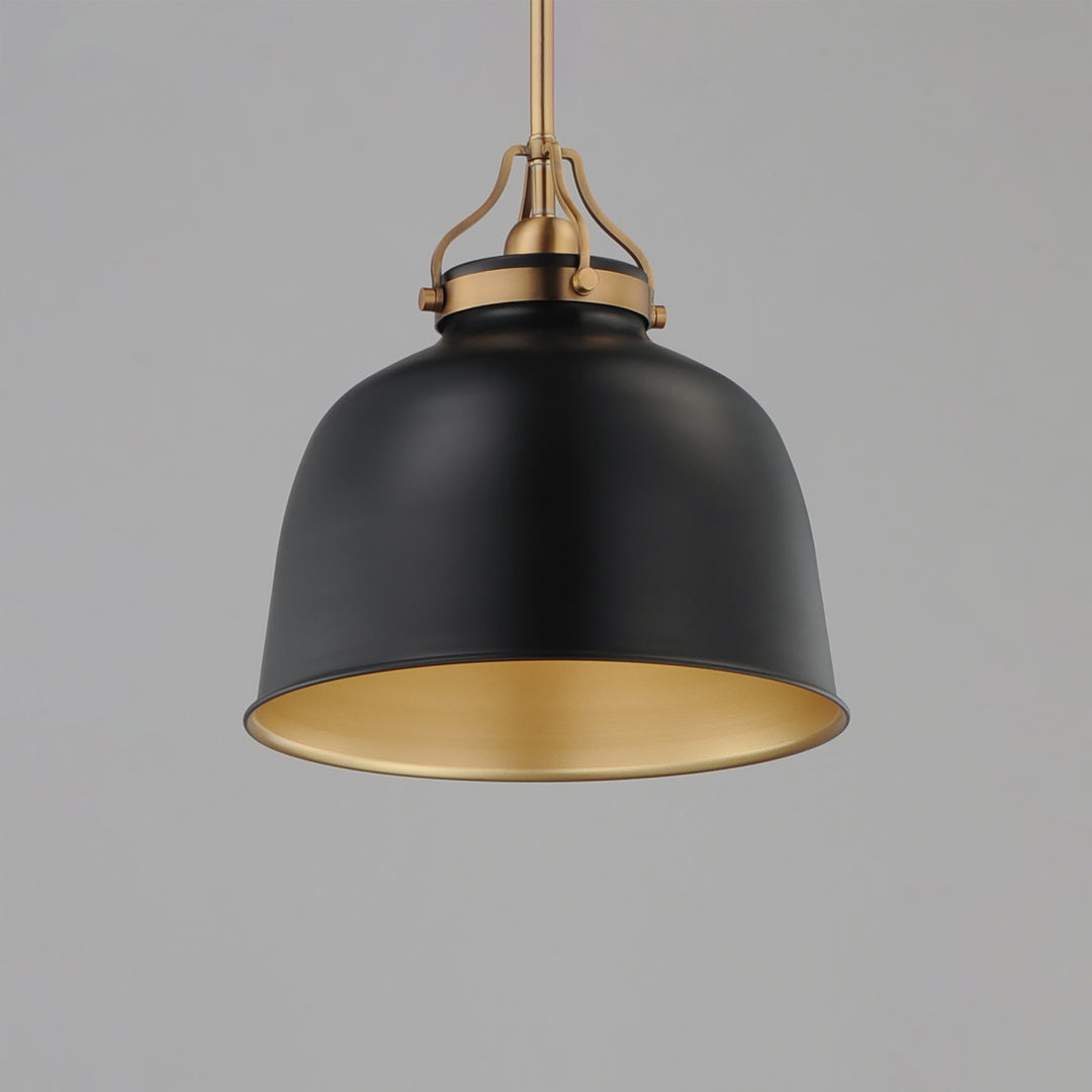 Hollis 12" Pendant Black / Natural Aged Brass alternate view