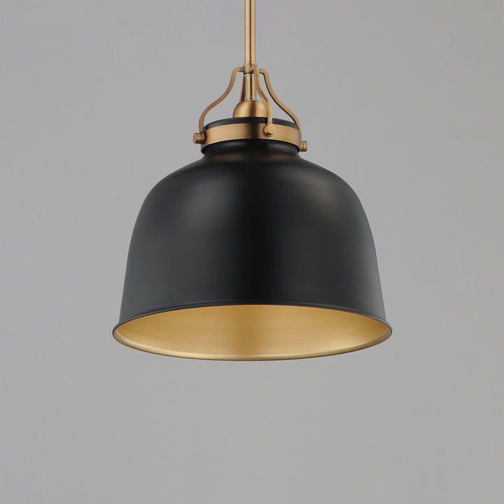 Hollis 12" Pendant Black / Natural Aged Brass alternate view
