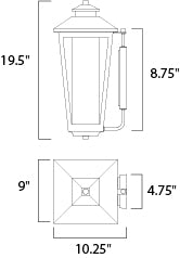 Aberdeen 1-Light Outdoor Wall dimensions diagram