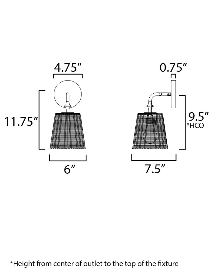 Baja Sconce dimensions diagram