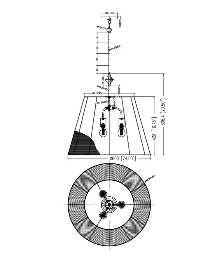 Baja Single Pendant dimensions diagram