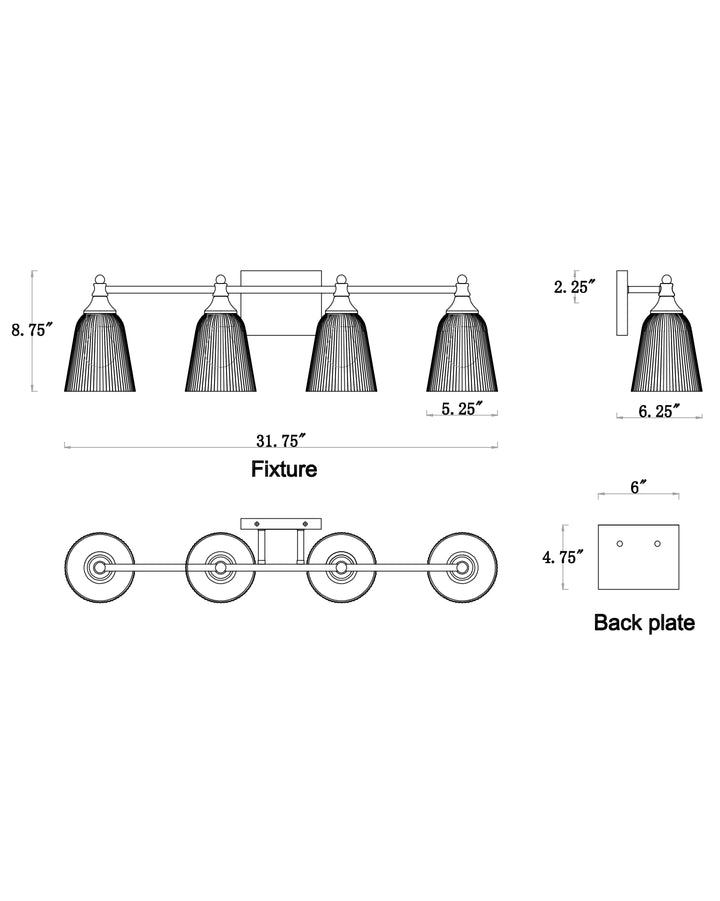 Julip Bath Vanity dimensions diagram