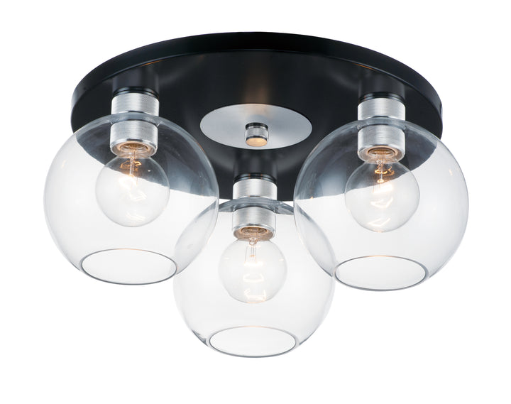 Vessel 3-Light Flush Mount Black / Aluminum