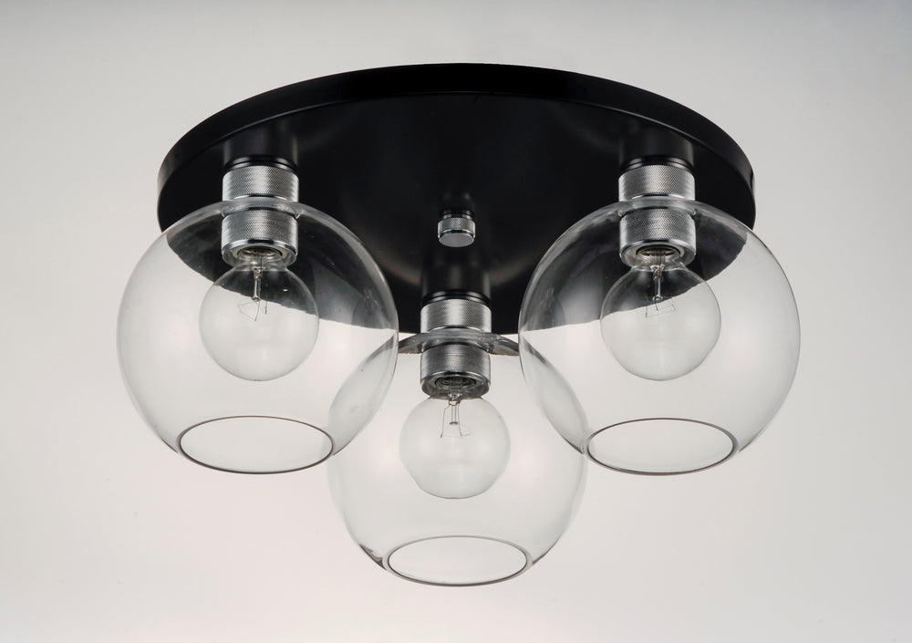 Vessel 3-Light Flush Mount Black / Aluminum alternate view