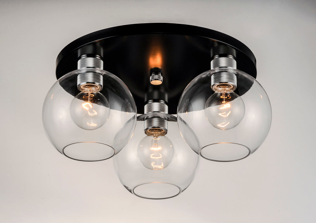 Vessel 3-Light Flush Mount Black / Aluminum alternate view