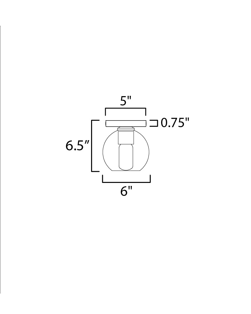 Knox 1-Light Flush Mount dimensions diagram