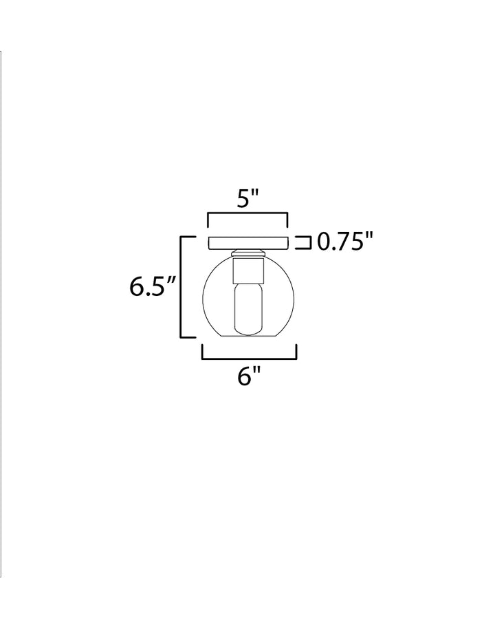 Knox 1-Light Flush Mount dimensions diagram