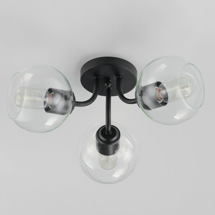 Knox 3-Light Semi-Flush Mount Black alternate view