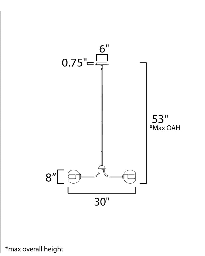 Knox 5-Light Globe Chandelier dimensions diagram