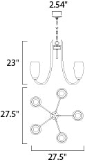 Taylor Chandelier dimensions diagram