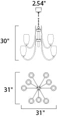 Taylor Chandelier dimensions diagram
