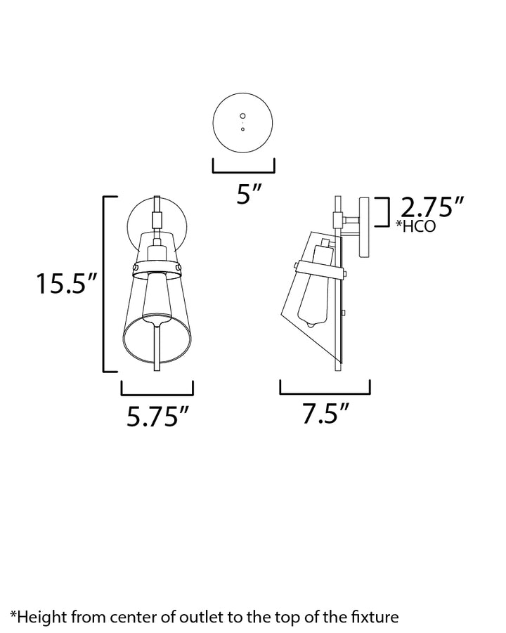Finch Wall Sconce dimensions diagram