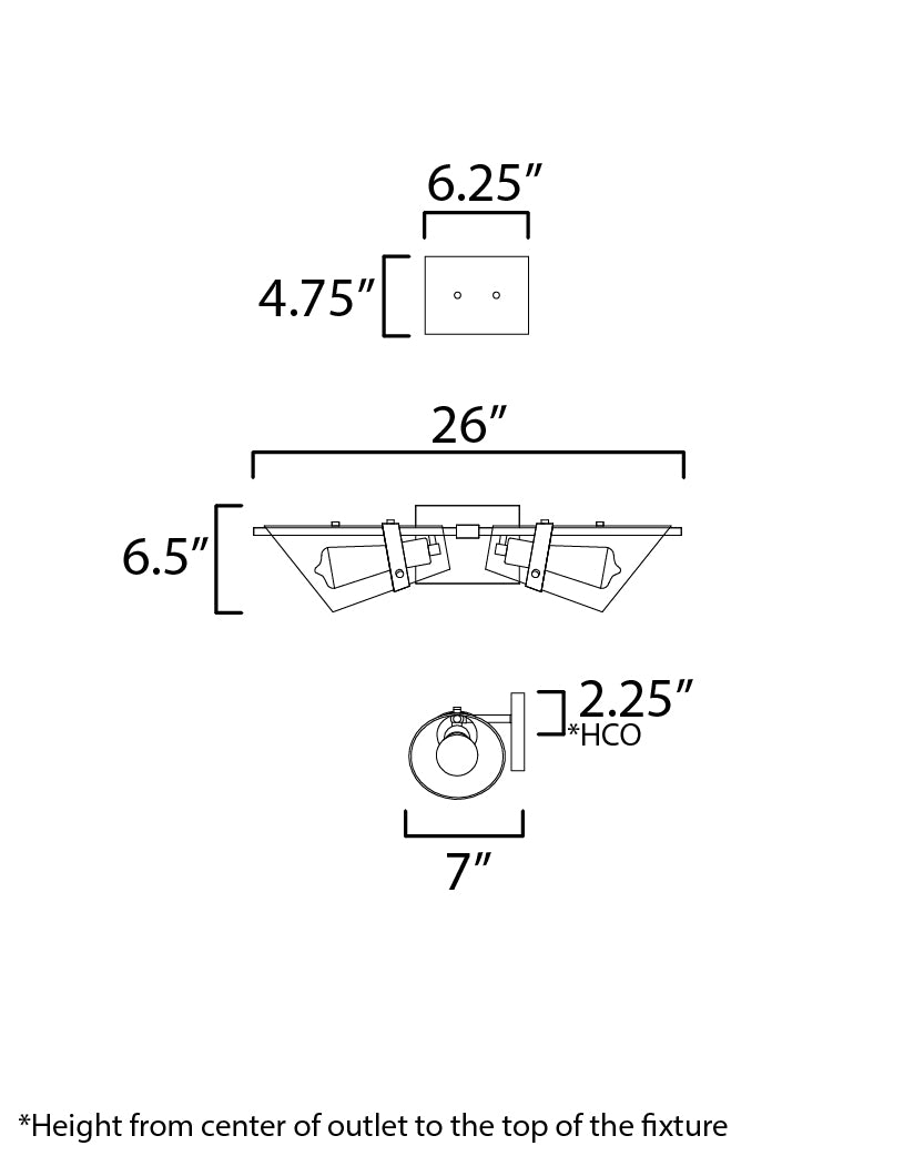 Finch Wall Sconce dimensions diagram