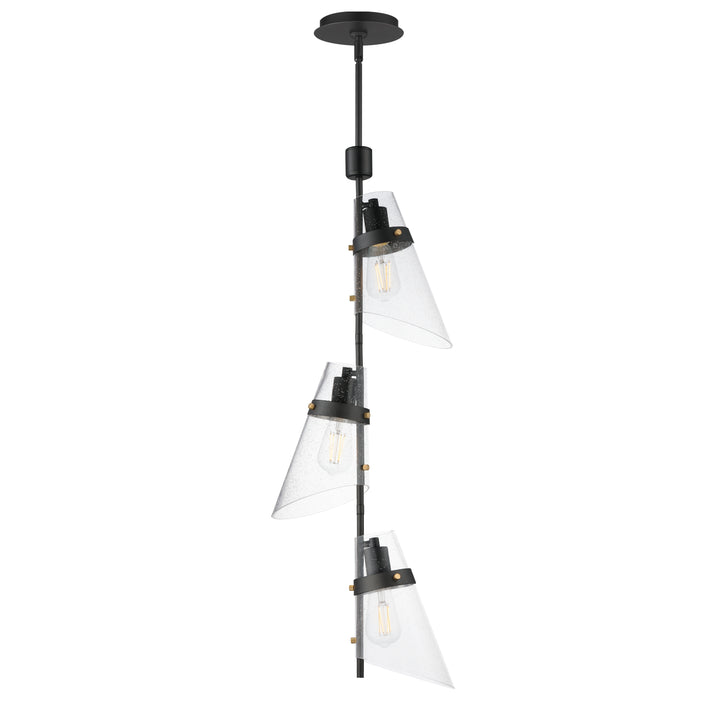 Finch 3-Light Vertical Pendant Dark Bronze / Antique Brass