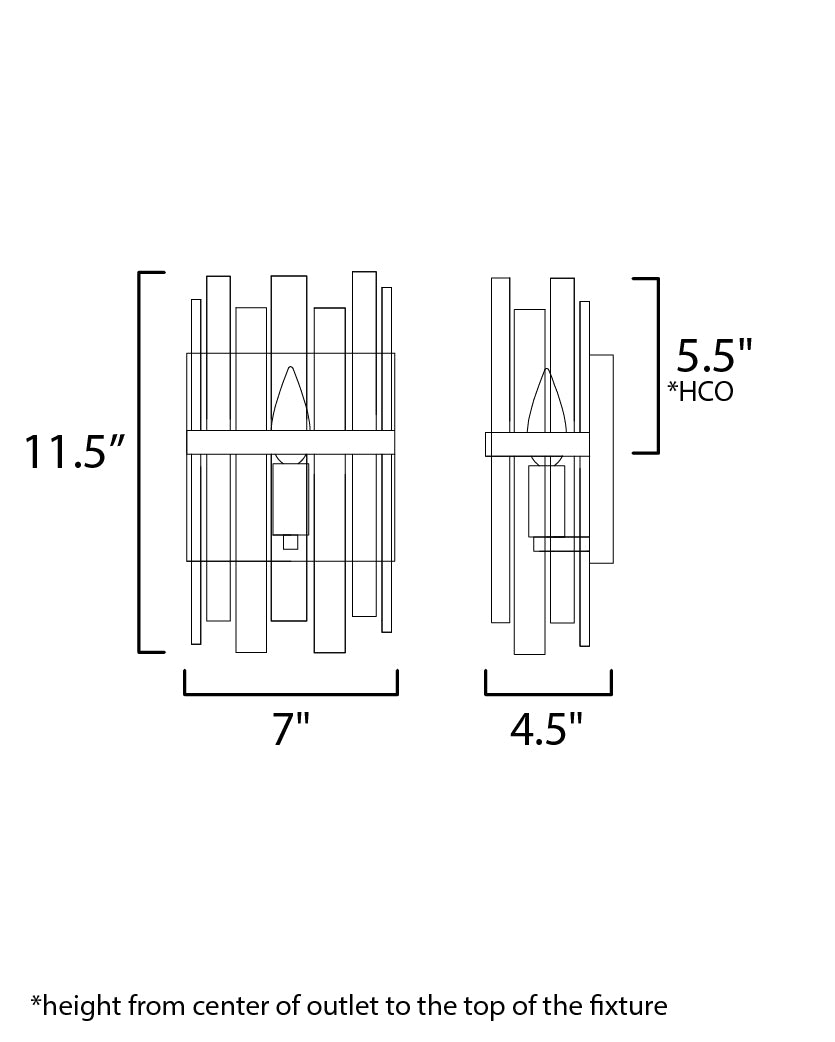 Warren 1-Light Wall Sconce dimensions diagram