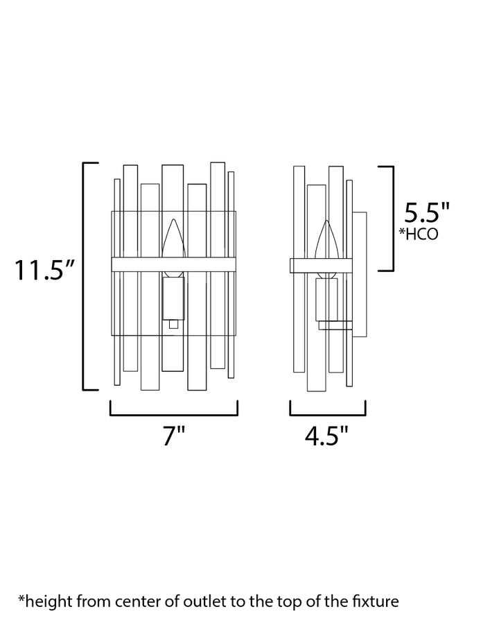 Warren 1-Light Wall Sconce dimensions diagram