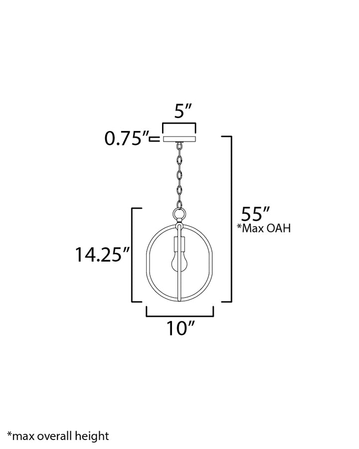 Martel 1-Light Mini Pendant dimensions diagram