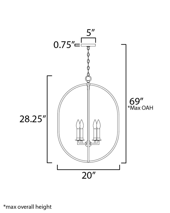 Martel Pendant dimensions diagram